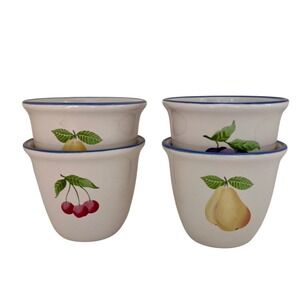90s Pfaltzgraff Hopscotch Fruit Ramekins/Custard Cups - Set of 4